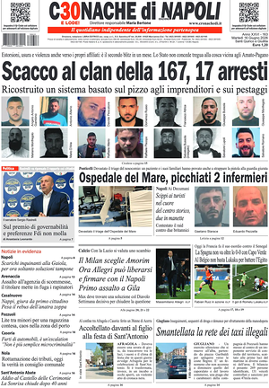 Prima pagina Cronache di Napoli di oggi - Quotidiano regionale