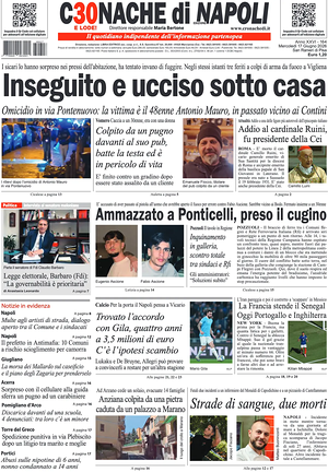Prima pagina Cronache di Napoli di oggi - Quotidiano regionale