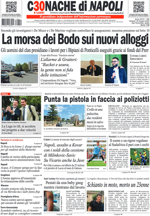 Prima pagina Cronache di Napoli di oggi - Quotidiano regionale