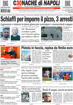 Prima pagina Cronache di Napoli di oggi - Quotidiano regionale