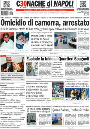 Prima pagina Cronache di Napoli di oggi - Quotidiano regionale