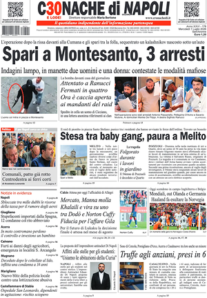 Prima pagina Cronache di Napoli di oggi - Quotidiano regionale