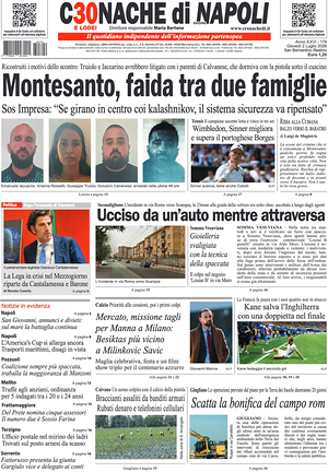 Prima pagina Cronache di Napoli di oggi - Quotidiano regionale