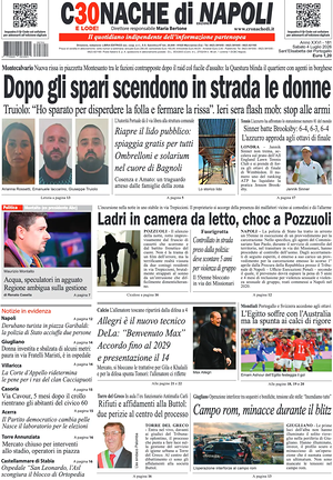 Prima pagina Cronache di Napoli di oggi - Quotidiano regionale