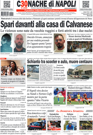 Prima pagina Cronache di Napoli di oggi - Quotidiano regionale