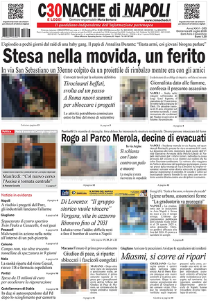 Prima pagina Cronache di Napoli di oggi - Quotidiano regionale