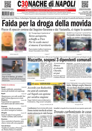 Prima pagina Cronache di Napoli di oggi - Quotidiano regionale