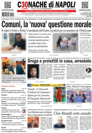 Prima pagina Cronache di Napoli di oggi - Quotidiano regionale