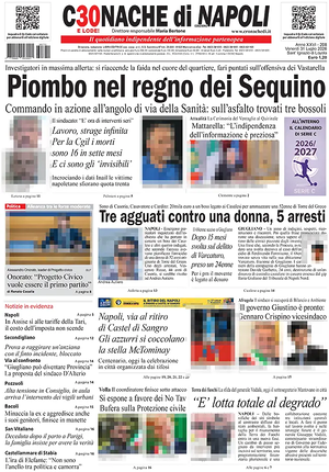 Prima pagina Cronache di Napoli di oggi - Quotidiano regionale