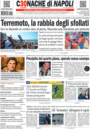 Prima pagina Cronache di Napoli di oggi - Quotidiano regionale