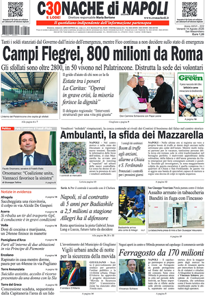Prima pagina Cronache di Napoli di oggi - Quotidiano regionale