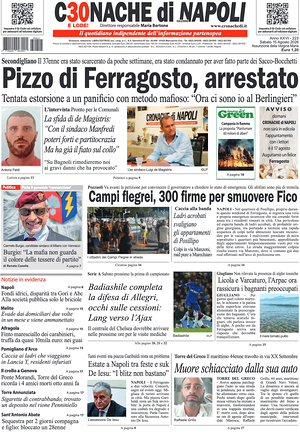 Prima pagina Cronache di Napoli di oggi - Quotidiano regionale