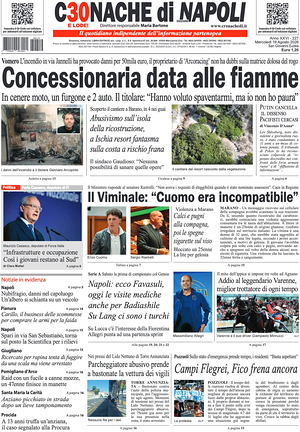 Prima pagina Cronache di Napoli di oggi - Quotidiano regionale