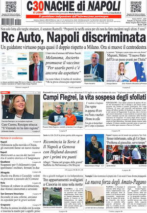 Prima pagina Cronache di Napoli di oggi - Quotidiano regionale