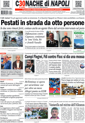 Prima pagina Cronache di Napoli di oggi - Quotidiano regionale