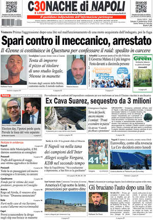 Prima pagina Cronache di Napoli di oggi - Quotidiano regionale