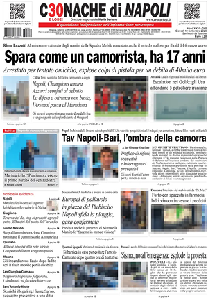 Prima pagina Cronache di Napoli di oggi - Quotidiano regionale