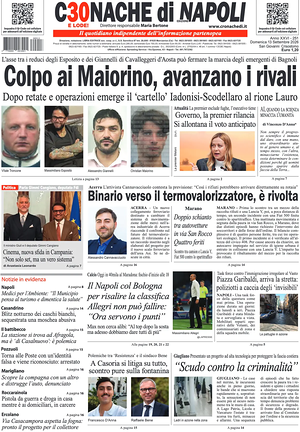 Prima pagina Cronache di Napoli di oggi - Quotidiano regionale