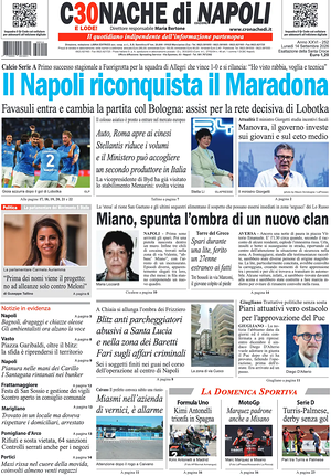 Prima pagina Cronache di Napoli di oggi - Quotidiano regionale