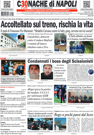 Prima pagina Cronache di Napoli di oggi - Quotidiano regionale