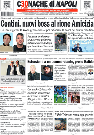Prima pagina Cronache di Napoli di oggi - Quotidiano regionale