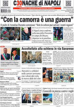 Prima pagina Cronache di Napoli di oggi - Quotidiano regionale