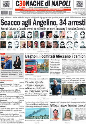 Prima pagina Cronache di Napoli di oggi - Quotidiano regionale