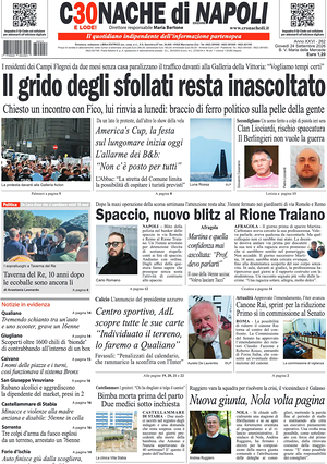 Prima pagina Cronache di Napoli di oggi - Quotidiano regionale