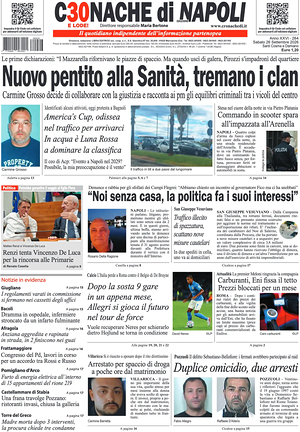 Prima pagina Cronache di Napoli di oggi - Quotidiano regionale