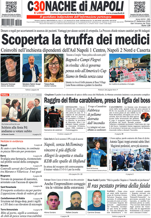 Prima pagina Cronache di Napoli di oggi - Quotidiano regionale