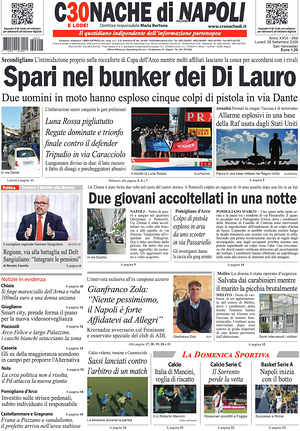 Prima pagina Cronache di Napoli di oggi - Quotidiano regionale