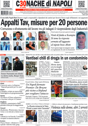 Prima pagina Cronache di Napoli di oggi - Quotidiano regionale