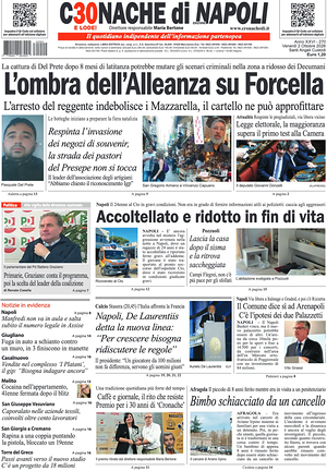 Prima pagina Cronache di Napoli di oggi - Quotidiano regionale