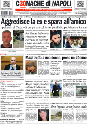 Prima pagina Cronache di Napoli di oggi - Quotidiano regionale