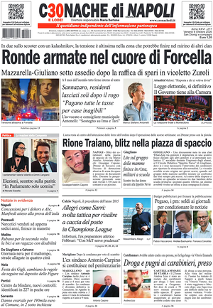 Prima pagina Cronache di Napoli di oggi - Quotidiano regionale