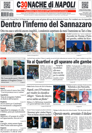 Prima pagina Cronache di Napoli di oggi - Quotidiano regionale