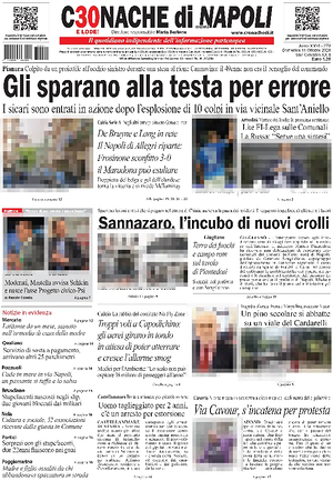 Prima pagina Cronache di Napoli di oggi - Quotidiano regionale