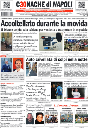 Prima pagina Cronache di Napoli di oggi - Quotidiano regionale