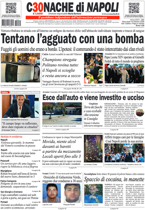 Prima pagina Cronache di Napoli di oggi - Quotidiano regionale