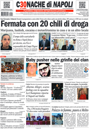 Prima pagina Cronache di Napoli di oggi - Quotidiano regionale