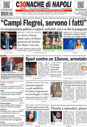 Prima pagina Cronache di Napoli di oggi - Quotidiano regionale