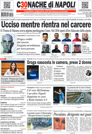 Prima pagina Cronache di Napoli di oggi - Quotidiano regionale