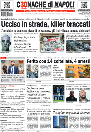 Prima pagina Cronache di Napoli di oggi - Quotidiano regionale