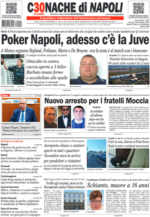 Prima pagina Cronache di Napoli di oggi - Quotidiano regionale