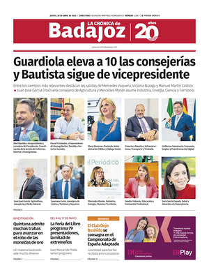 Portada La Crónica de Badajoz de hoy - Periódico regional