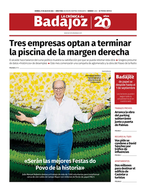 Prima pagina La Crónica de Badajoz di oggi - Quotidiano regional