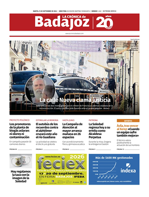 Prima pagina La Crónica de Badajoz di oggi - Quotidiano regional