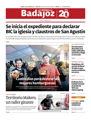 Prima pagina La Crónica de Badajoz di oggi - Quotidiano regional