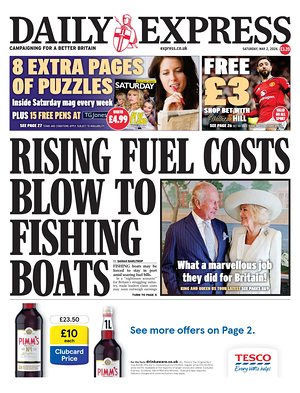 Today's Daily Express front page - National newspaper