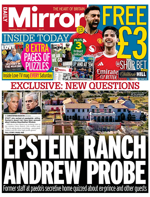 Today's Daily Mirror front page - National newspaper